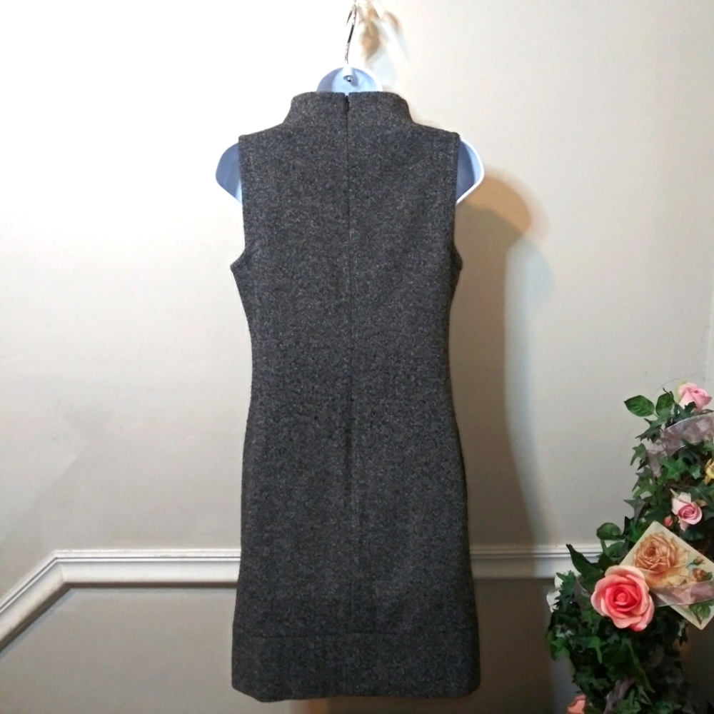 Banana Republic Black & White Tweed Mock Turtleneck Sheath Dress - Picture 4 of 10